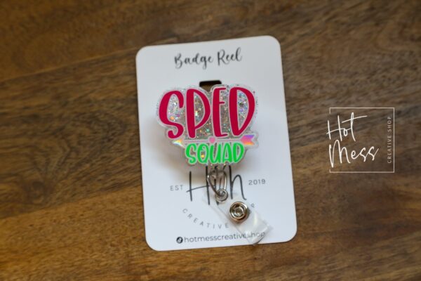 Special Education Squad Teacher Badge Reel, ID Holder, Interchangeable Badge Reel, Teacher Gift, teacher badge reel