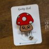 Mushroom Badge Reel, Waitress Badge Reel, Retractable ID Holder, Interchangeable Lanyard, Food Badge Reels, kawaii badge reel