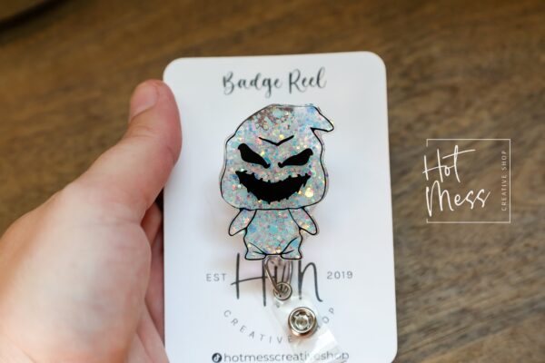 Boogie Guy Badge Reel, Halloween Badge Reel, Halloween ID Holder, Interchangeable badge reel