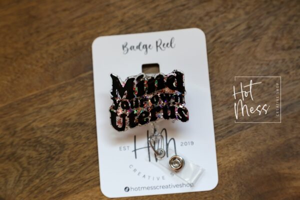 Mind your own Uterus Badge Reel, Feminist Badge Reel, Interchangeable ID holder, Funny Badge Reel