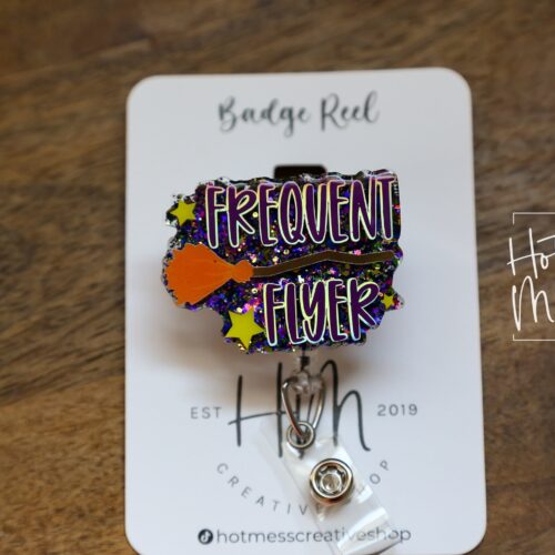 Frequent Flier Badge Reel, Halloween Badge Reel,  Halloween ID Holder, Interchangeable badge reel