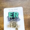 ER Medic Funny Badge Reel, Teal ER nurse badge reel, Retractable Badge Reel, Interchangeable Badge Reel, er badge reel