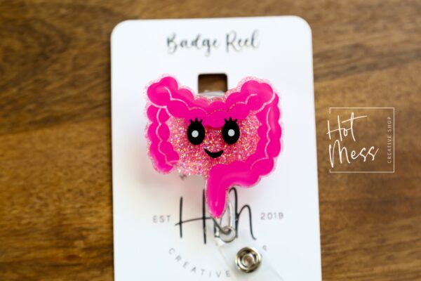 Intestines Badge Reel, GI id Holder, GI Nurse ID Holder, gastroenterology, gastro technician, gi appreciation gift