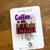 il_fullxfull.4204578928_43xe Coffee is my Love Language, Nurse Badge Reel, Retractable ID Holder, Interchangeable, Glitter Badge Reel