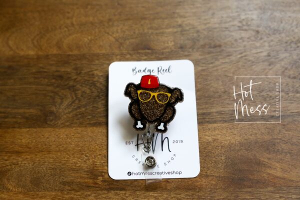 Friendsgiving Badge Reel, Thanksgiving Badge Reel, Turkey ID Holder, Interchangeable badge reel