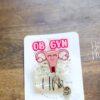 Pink OB GYN Uterus Funny Badge Reel, Retractable Badge Reel, Interchangeable Badge Reel, OB id Holder