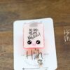 Stay Positive Badge Reel, Interchangeable ID Holder, Funny badge Reel, Retractable Lanyard, Glitter Badge Reel