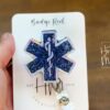 Star of Life Badge Reel, Funny Badge Reel, Retractable Badge Reel, Interchangeable Badge Reel, EMS ID Holder, Glitter Badge Reel