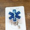 Star of Life Badge Reel, Funny Badge Reel, Retractable Badge Reel, Interchangeable Badge Reel, EMS ID Holder, Glitter Badge Reel