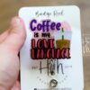 il_fullxfull.4252235965_3qoc Coffee is my Love Language, Nurse Badge Reel, Retractable ID Holder, Interchangeable, Glitter Badge Reel