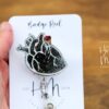 il_fullxfull.4261152352_b0i9 Black Anatomical Heart Badge Reel, Cardiologist Badge Reel, Nurse Badge Reel, Retractable ID Holder, Interchangeable, Glitter Badge Reel