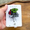Ho Ho Ho Pour the Merlot Badge Reel, Christmas Badge Reel, Nurse Badge Reel, Retractable ID Holder, Interchangeable, Glitter Badge Reel