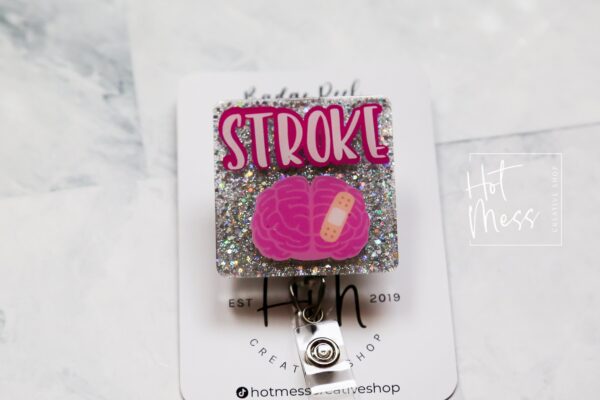 Stroke Badge Reel, Cute badge reel, Nurse ID Holder, brain badge reel, Doctor Badge Reel, Stroke Team ID Holder