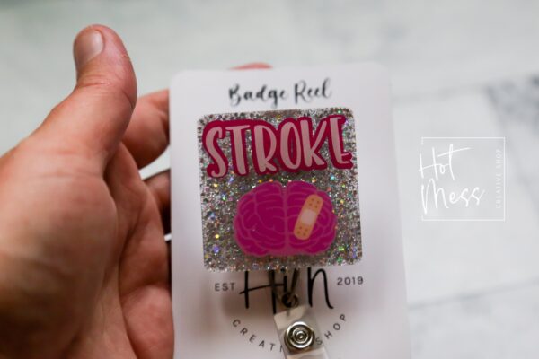 Stroke Badge Reel, Cute badge reel, Nurse ID Holder, brain badge reel, Doctor Badge Reel, Stroke Team ID Holder