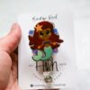 Red Hair Mermaid Funny Badge Reel, Interchangeable Retractable Badge Reel, nurse and teacher badge reel
