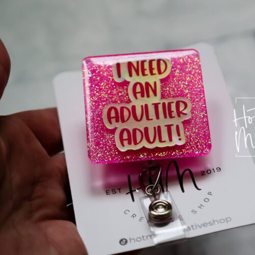 I need an adultier adult Badge Reel, Retractable Badge Reel, Interchangeable Badge Reel, Funny Badge Reel, Dark Humor