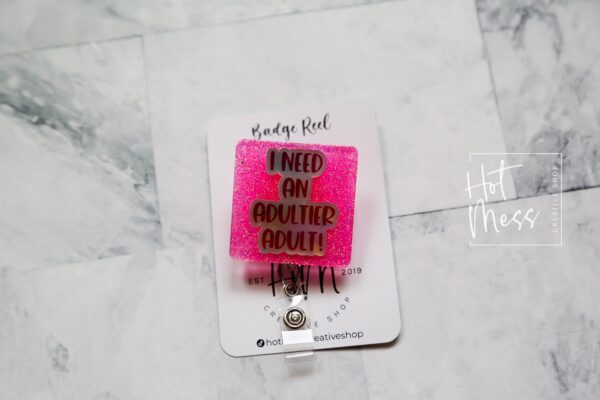 il_fullxfull.4261325584_ipop I need an adultier adult Badge Reel, Retractable Badge Reel, Interchangeable Badge Reel, Funny Badge Reel, Dark Humor