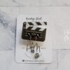 Movie Clapper Badge Reel, Clapper Board ID Holder, Retractable Acrylic Badge Reel, Drama Teacher, TV Producer Gift, Film Student Gift