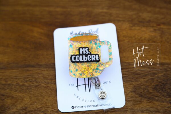 il_fullxfull.4308579757_75k1 Personalized Teacher Badge Reel, ID Holder, Interchangeable Badge Reel, Coffee Mug, Teacher Gift