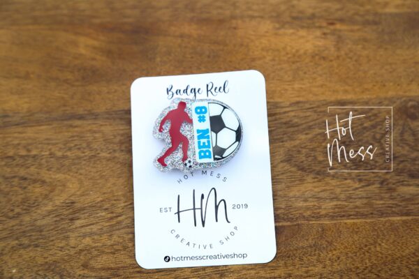 Personalized Soccer Player Badge Reel, Soccer Coach Badge Reel, Sports coach badge reel, sports badge reel