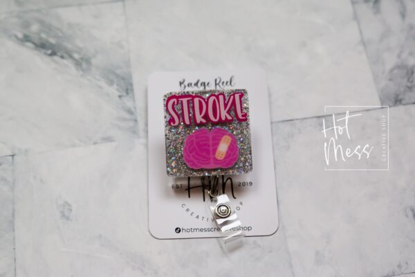 Stroke Badge Reel, Cute badge reel, Nurse ID Holder, brain badge reel, Doctor Badge Reel, Stroke Team ID Holder