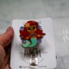 Red Hair Mermaid Funny Badge Reel, Interchangeable Retractable Badge Reel, nurse and teacher badge reel