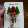 Merry and Bright Badge Reel, Christmas Badge Reel, Nurse Badge Reel, Retractable ID Holder, Interchangeable, Glitter Badge Reel