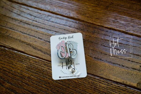 OB Badge Reel, Retractable Badge Reel, Interchangeable Badge Reel, OB id Holder, ob nurse badge ree