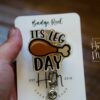 il_fullxfull.4316335580_2fdk It's Leg Day Badge Reel, Thanksgiving Badge Reel, Turkey ID Holder, Interchangeable badge reel