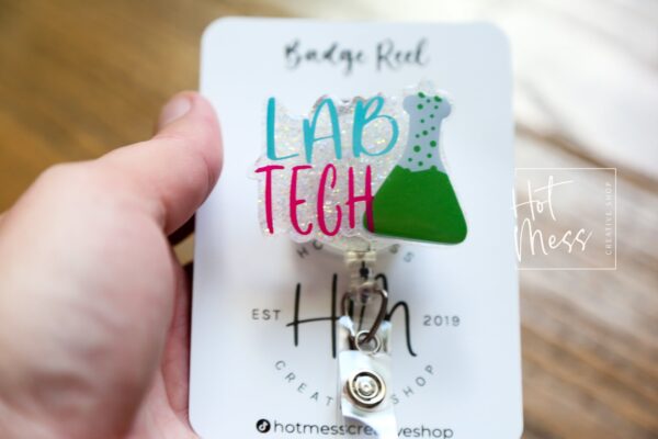 il_fullxfull.4332609890_9xk0 Lab Tech Badge Reel, Funny Badge Reel, Retractable Badge Reel, Interchangeable Badge Reel, Lab tech gift