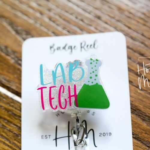 Lab Tech Badge Reel, Funny Badge Reel, Retractable Badge Reel, Interchangeable Badge Reel, Lab tech gift