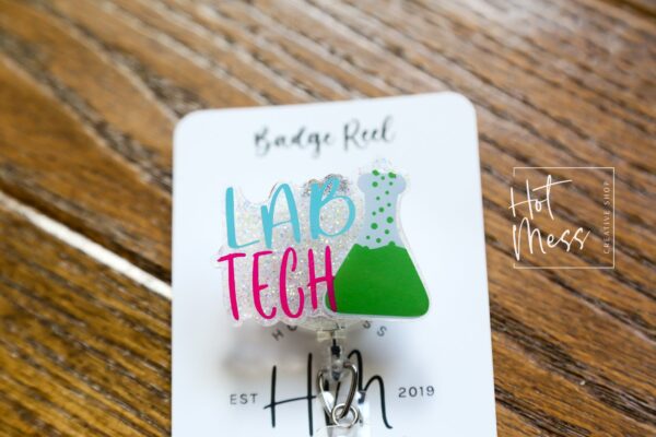 il_fullxfull.4332610500_9t22 Lab Tech Badge Reel, Funny Badge Reel, Retractable Badge Reel, Interchangeable Badge Reel, Lab tech gift