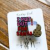 I put out for Santa Badge Reel, Christmas Badge Reel, Funny Badge Reel, Retractable ID Holder, Interchangeable, Glitter Badge Reel