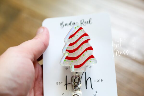 Christmas Tree Badge Reel, Christmas Badge Reel, Funny Badge Reel, Retractable ID Holder, Interchangeable, Glitter Badge Reel