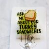 il_fullxfull.4333846563_lqlx Funny Badge Reel, Ask me about our turkey sandwiches, RN ID Holder, Retractable Acrylic Badge Reel, Nurse Gift, Night Shift, cute badge reel