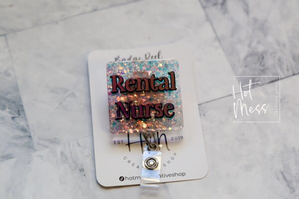 Travel Nurse Badge Holder, Funny Badge Reel, RN ID Holder, Retractable Acrylic Badge Reel, Nurse Gift, Night Shift, Office Stocking Stuffer