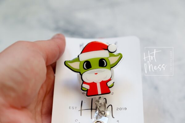 Santa Badge Reel, Christmas Badge Reel, Nurse Badge Reel, Retractable ID Holder, Interchangeable, Stocking Stuffer, Office Badge Reel