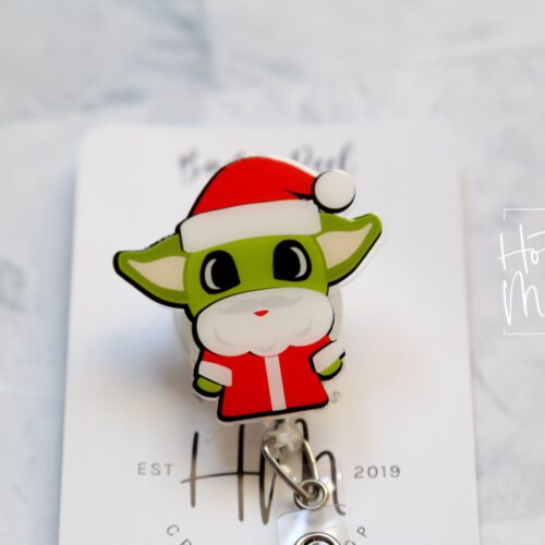 il_fullxfull.4333898033_ccb4 Santa Badge Reel, Christmas Badge Reel, Nurse Badge Reel, Retractable ID Holder, Interchangeable, Stocking Stuffer, Office Badge Reel