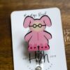 Pink Bunny Badge Reel, Christmas Badge Reel, Funny Badge Reel, Retractable ID Holder, Interchangeable, Stocking Stuffer