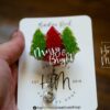 Merry and Bright Badge Reel, Christmas Badge Reel, Nurse Badge Reel, Retractable ID Holder, Interchangeable, Glitter Badge Reel