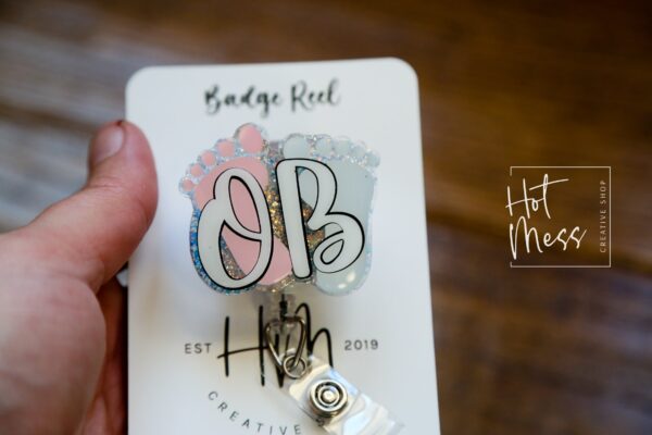 OB Badge Reel, Retractable Badge Reel, Interchangeable Badge Reel, OB id Holder, ob nurse badge ree