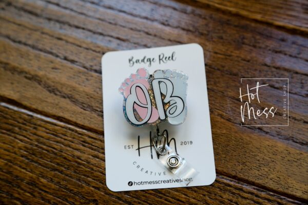OB Badge Reel, Retractable Badge Reel, Interchangeable Badge Reel, OB id Holder, ob nurse badge ree
