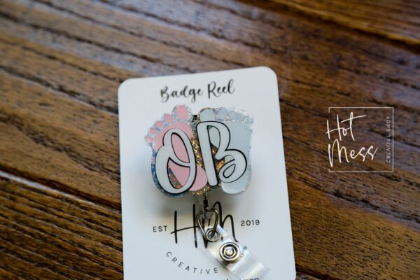 OB Badge Reel, Retractable Badge Reel, Interchangeable Badge Reel, OB id Holder, ob nurse badge ree
