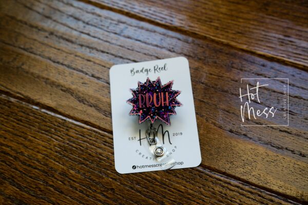 il_fullxfull.4363672573_kxpv Bruh Badge Reel, Funny Badge reel, RN ID Holder, Retractable Acrylic Badge Reel, Nurse Gift, Night Shift, Office Worker