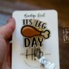 il_fullxfull.4363729721_6lry It's Leg Day Badge Reel, Thanksgiving Badge Reel, Turkey ID Holder, Interchangeable badge reel