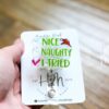 Nice, Naughty, I tried Badge Reel, Christmas Badge Reel, Funny Badge Reel, Retractable ID Holder, Interchangeable, Glitter Badge Reel