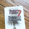 Sweet but Twisted Badge Reel, Christmas Badge Reel, Funny Badge Reel, Retractable ID Holder, Interchangeable, Glitter Badge Reel
