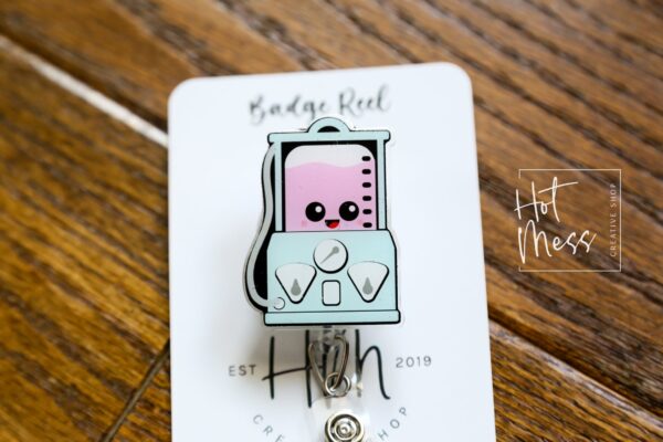 Embalming Machine ID Holder, Mortician Badge reel, Mortician ID Holder, Retractable Acrylic Badge Reel, Dark Humor, Funny Badge Reel