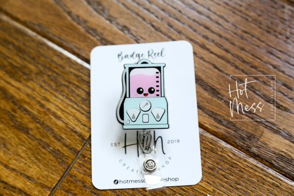 Embalming Machine ID Holder, Mortician Badge reel, Mortician ID Holder, Retractable Acrylic Badge Reel, Dark Humor, Funny Badge Reel