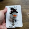 Snowman in a fancy hat Badge Reel, Christmas Badge Reel, Nurse Badge Reel, Retractable ID Holder, Glitter Badge Reel, Winter ID Holder